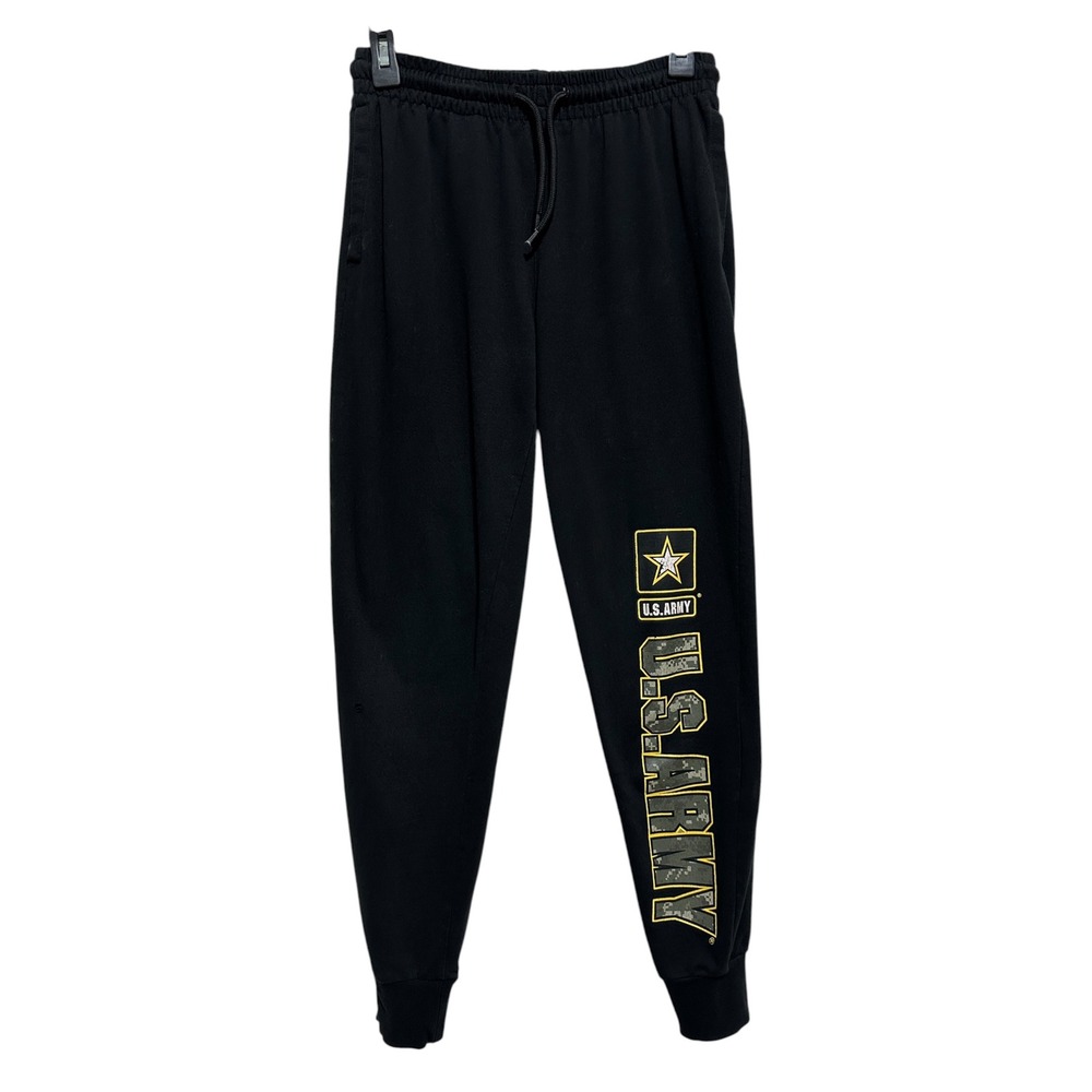 U.S. Army Jogger Sweatpants Medium Black Camo Graphic Military Streetwear Gym